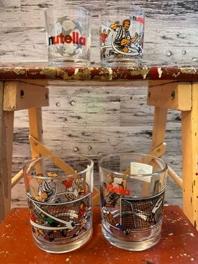 Nutella Vintage Canada Soccer Drinking Glasses - Set of 4